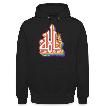 Allah Is Gay - Unisex Hoodie - black - Front - Alina (178cm) & Michal (187cm)