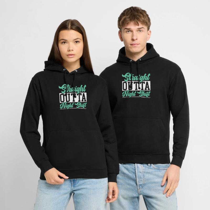 Straight Outta Night Shift Graveyard Shift Worker Unisex Hoodie