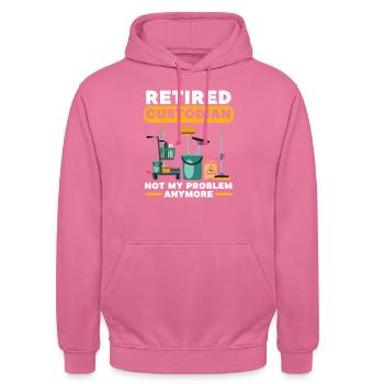 Gardien à la retraite plus mon problème Concierge - Sweat-shirt à capuche unisexe - rose - Devant - Alina (178cm) & Michal (187cm)