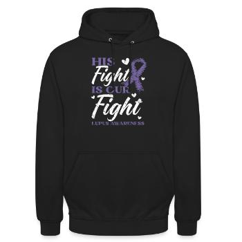 Son combat est notre soutien à la sensibilisation au lupus - Sweat-shirt à capuche unisexe - noir - Devant - Alina (178cm) & Michal (187cm)
