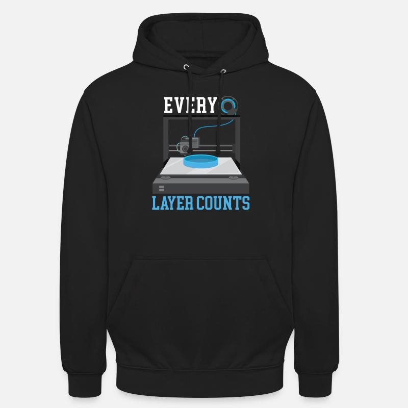 Chaque couche compte 3D Buse d’impression 3D Imprimante 3D Sweat-shirt à capuche unisexe