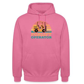 Forklift Operator Job Profession Warehouse Worker - Unisex Hoodie - pink - Front - Alina (178cm) & Michal (187cm)