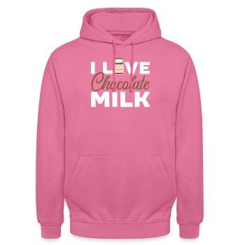 I Love Chocolate Milk Drinker Choco Drink Flavor - Unisex Hoodie - pink - Front - Alina (178cm) & Michal (187cm)