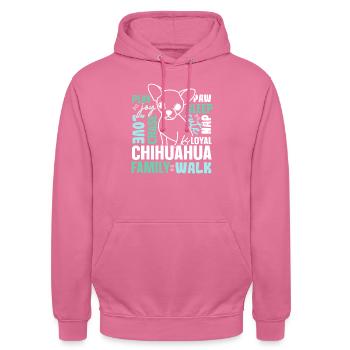 Chihuahua Dog Owner Puppy Lover Paw Love Doggy Pup - Unisex Hoodie - pink - Front - Alina (178cm) & Michal (187cm)