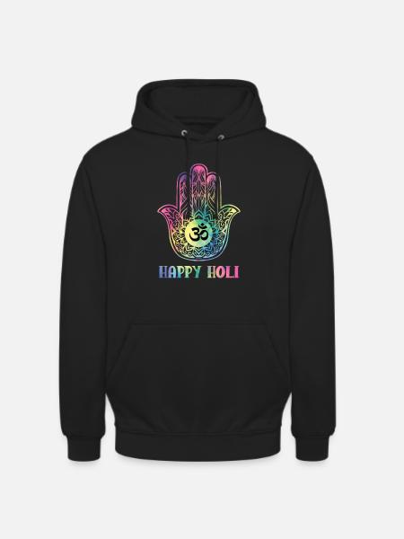 Happy Holi Hinduism Hindu Buddhist Holi Festival - Unisex Hoodie - black