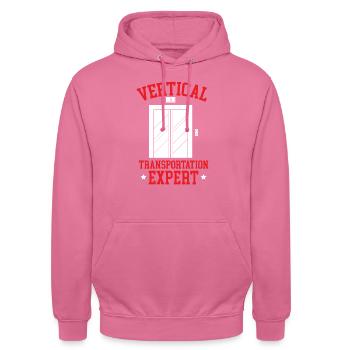 Vertikaler Transportexperte Aufzugsmechaniker - Unisex Hoodie - Pink - Vorne - Alina (178cm) & Michal (187cm)
