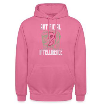 Deep Learning KI Künstliche Intelligenz Robotik - Unisex Hoodie - Pink - Vorne - Alina (178cm) & Michal (187cm)