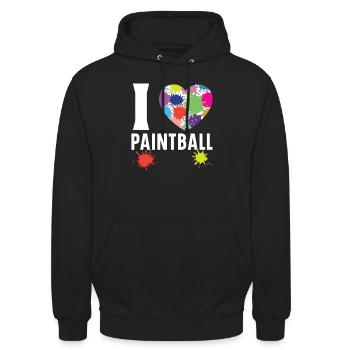 Paintball Paint Gun Paintball Spieler Paintballer - Unisex Hoodie - Schwarz - Vorne - Alina (178cm) & Michal (187cm)