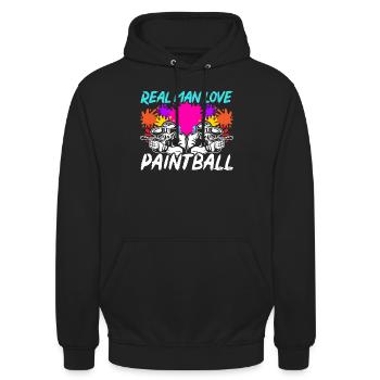 Paintball Paint Gun Paintball Spieler Paintballer - Unisex Hoodie - Schwarz - Vorne - Alina (178cm) & Michal (187cm)