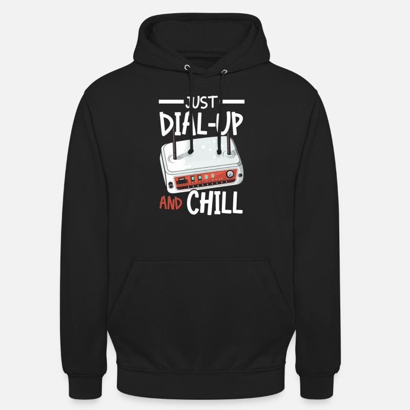 DFÜ-Internetverbindung 90er Computerwitze - Unisex Hoodie - Schwarz