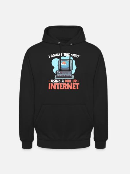 DFÜ-Internetverbindung 90er Computerwitze - Unisex Hoodie - Schwarz
