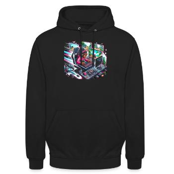 Speedrunning Joueur de jeux vidéo Gamer Gaming - Sweat-shirt à capuche unisexe - noir - Devant - Alina (178cm) & Michal (187cm)