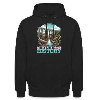 Aqueducs romains Ingénierie romaine Rome antique - Sweat-shirt à capuche unisexe - noir - Devant - Alina (178cm) & Michal (187cm)