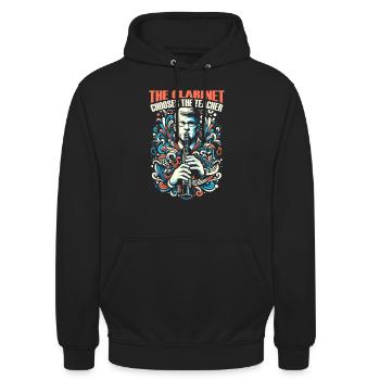 Klarinettenlehrer Klarinettist Musik Klarinettist - Unisex Hoodie - Schwarz - Vorne - Alina (178cm) & Michal (187cm)