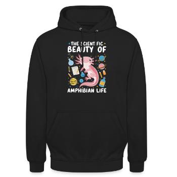 Axolotl Naturwissenschaftslehrer Mexikanischer Salamander - Unisex Hoodie - Schwarz - Vorne - Alina (178cm) & Michal (187cm)