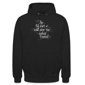Cosmic Energy Life Energy Universal Force - Unisex Hoodie - black - Front - Alina (178cm) & Michal (187cm)