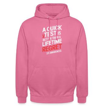 Sensibilisation aux IST Infections transmissibles sexuellement - Sweat-shirt à capuche unisexe - rose - Devant - Alina (178cm) & Michal (187cm)
