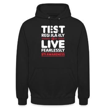 STI Awareness Sexually Transmitted Infections - Unisex Hoodie - black - Front - Alina (178cm) & Michal (187cm)
