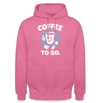 Kaffee zum Mitnehmen Illustration Retro Vintage - Unisex Hoodie - Pink - Vorne - Alina (178cm) & Michal (187cm)