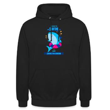 Schwimmen Lernen apprendre à nager et aimer nager - Sweat-shirt à capuche unisexe - noir - Devant - Alina (178cm) & Michal (187cm)