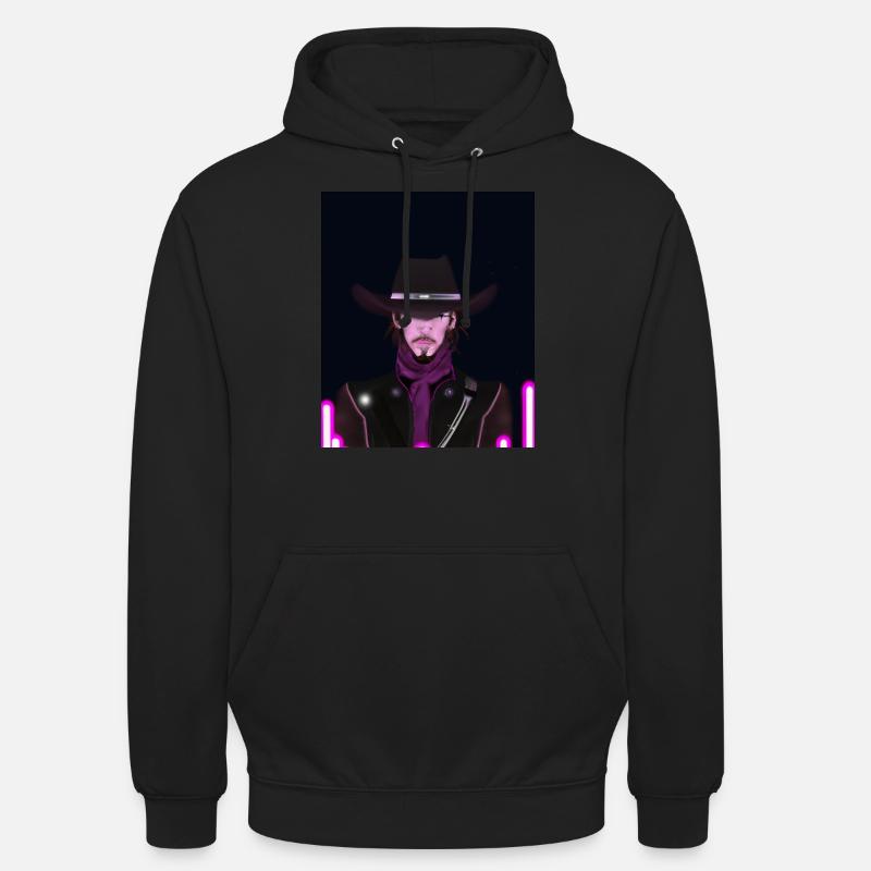 Goth Synthwave Outrun Goth Cowboy - Sweat-shirt à capuche unisexe - noir