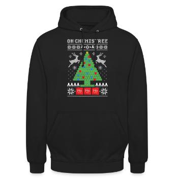 Chemistree Hässliche Weihnachten - Unisex Hoodie - Schwarz - Vorne - Alina (178cm) & Michal (187cm)