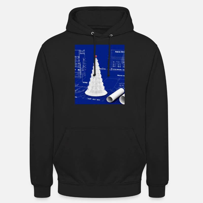 Christmas Christmas Tree Schematic Blueprint - Unisex Hoodie - black