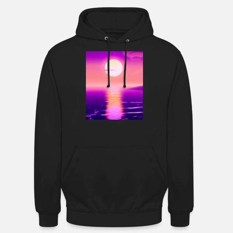 Vaporwave Sun Synthwave Sunset - Sweat-shirt à capuche unisexe - noir