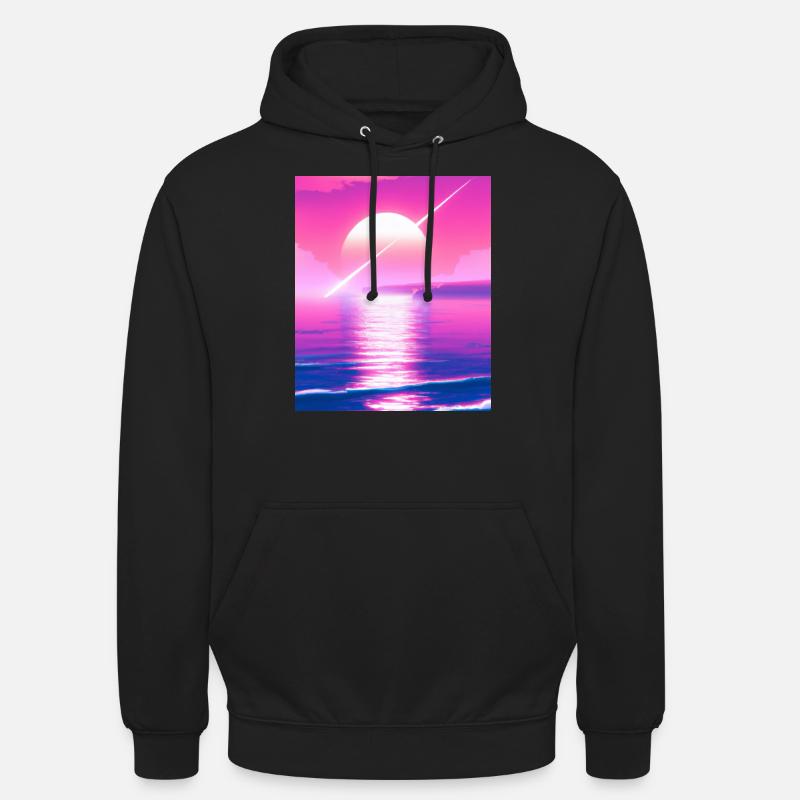 Vaporwave Sun Synthwave Sunset - Sweat-shirt à capuche unisexe - noir