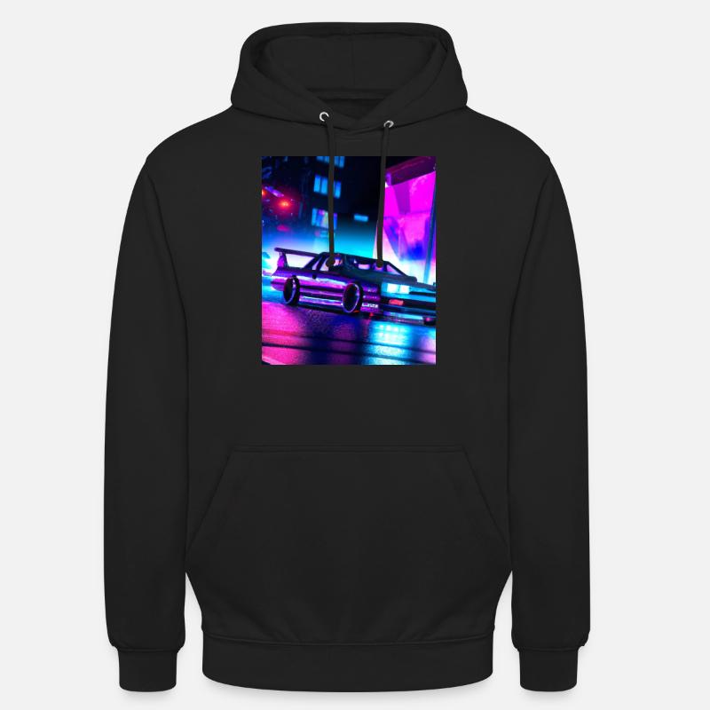 Vaporwave Esthétique Synthwave Car - Sweat-shirt à capuche unisexe - noir