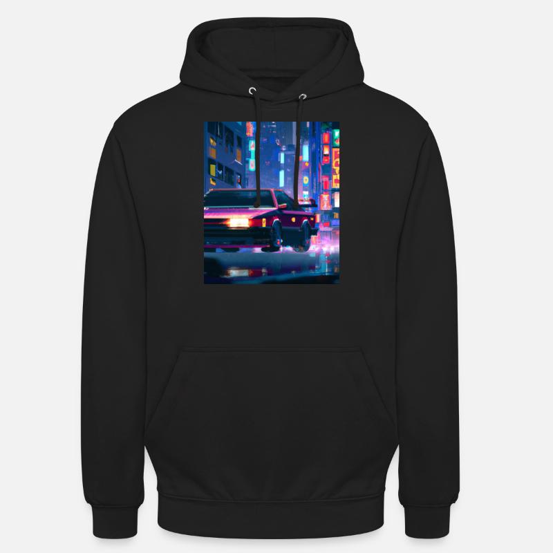 Vaporwave Esthétique Synthwave Car - Sweat-shirt à capuche unisexe - noir