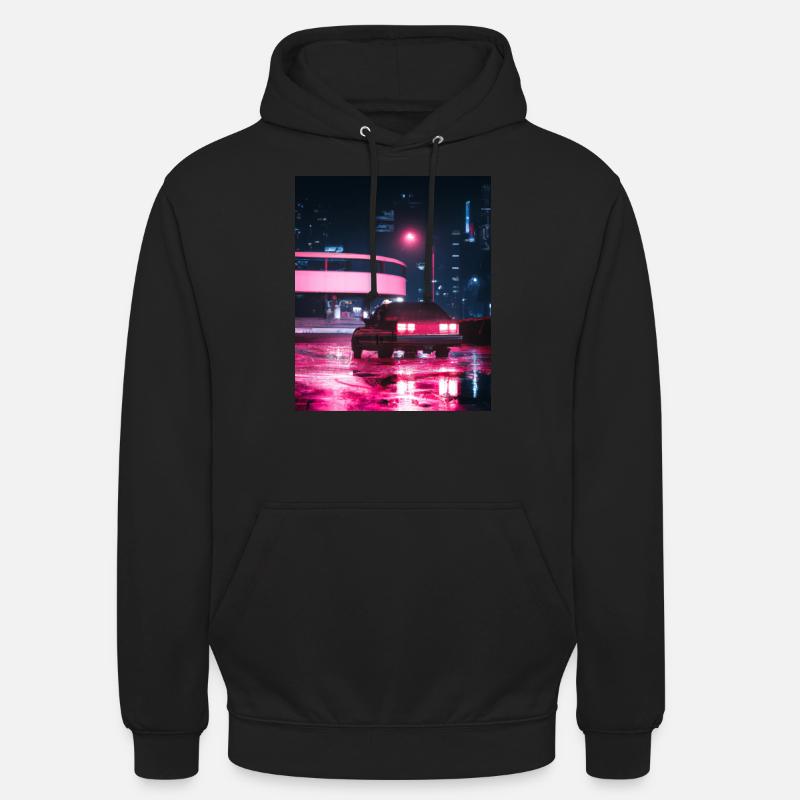 Vaporwave Esthétique Synthwave Car - Sweat-shirt à capuche unisexe - noir
