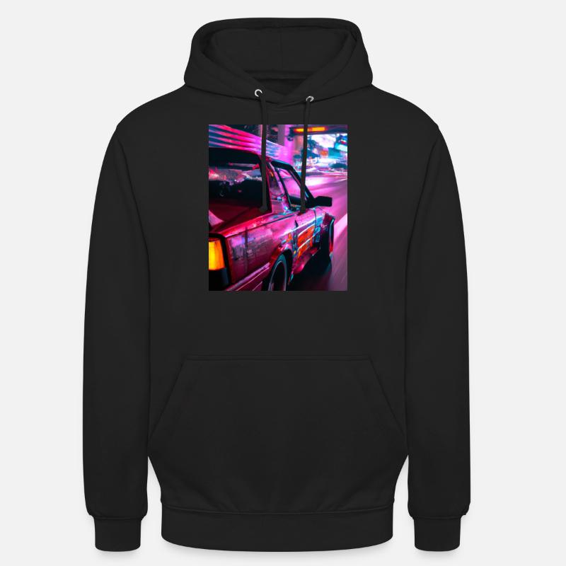 Vaporwave Esthétique Synthwave Car - Sweat-shirt à capuche unisexe - noir