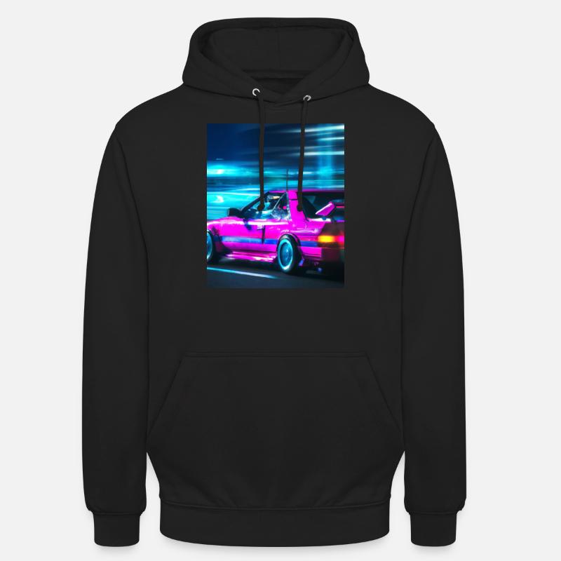Vaporwave Esthétique Synthwave Car - Sweat-shirt à capuche unisexe - noir