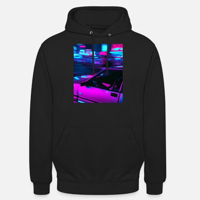 Vaporwave Esthétique Synthwave Car - Sweat-shirt à capuche unisexe - noir