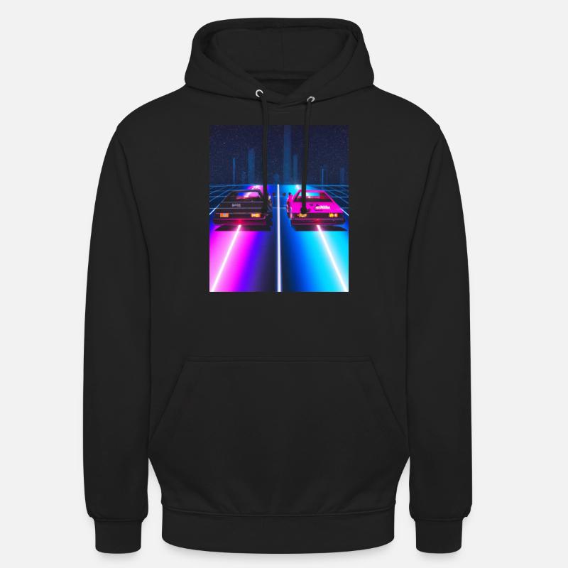 Vaporwave Esthétique Synthwave Car - Sweat-shirt à capuche unisexe - noir