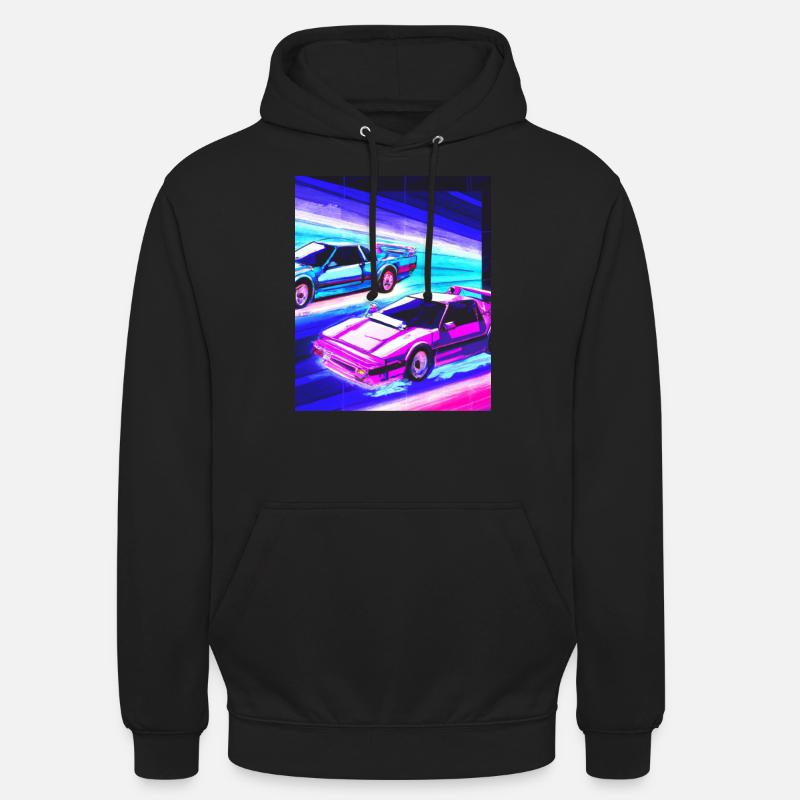 Vaporwave Esthétique Synthwave Car - Sweat-shirt à capuche unisexe - noir