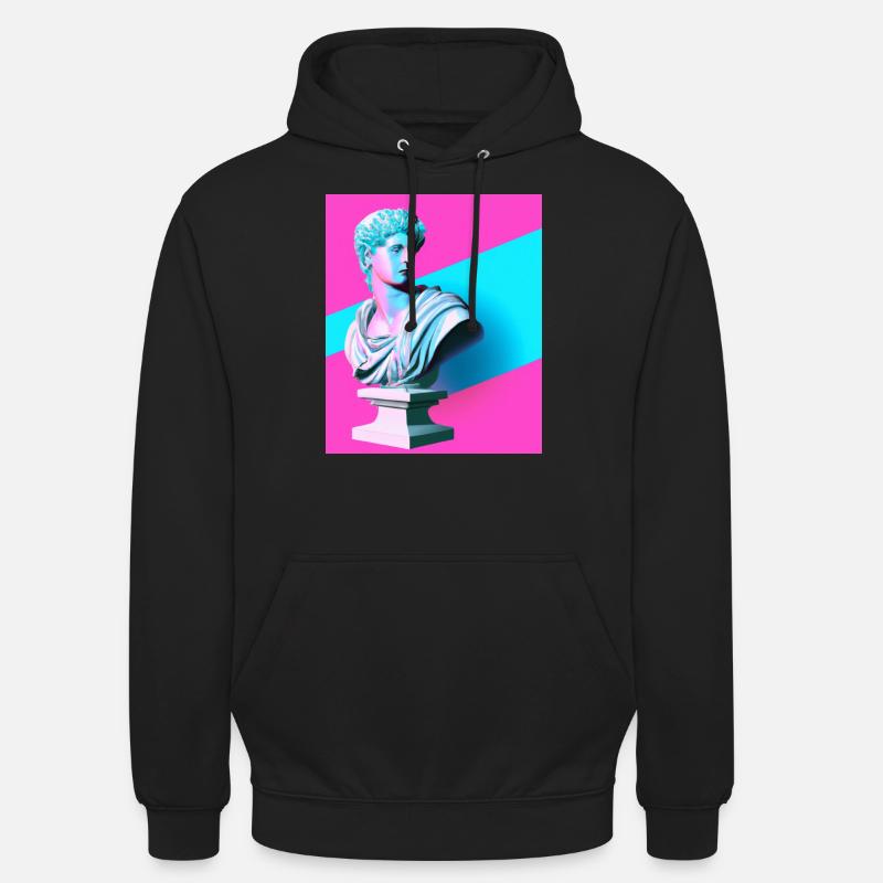 Vaporwave Statue Buste romain - Sweat-shirt à capuche unisexe - noir