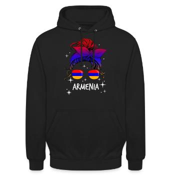 Arménie - Sweat-shirt à capuche unisexe - noir - Devant - Alina (178cm) & Michal (187cm)