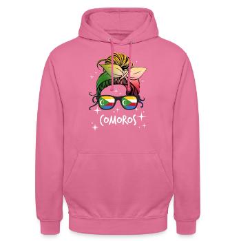 Comoros - Unisex Hoodie - pink - Front - Alina (178cm) & Michal (187cm)