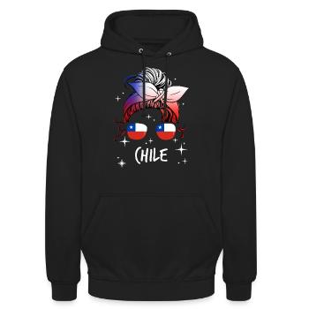 Chile - Unisex Hoodie - black - Front - Alina (178cm) & Michal (187cm)
