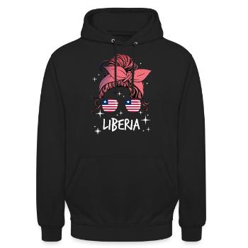 Liberia - Unisex Hoodie - Schwarz - Vorne - Alina (178cm) & Michal (187cm)