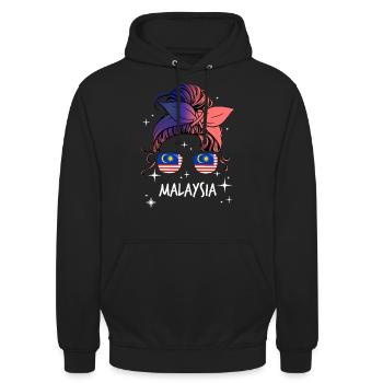 Malaysia - Unisex Hoodie - Schwarz - Vorne - Alina (178cm) & Michal (187cm)