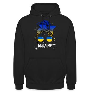 Ukraine - Unisex Hoodie - Schwarz - Vorne - Alina (178cm) & Michal (187cm)