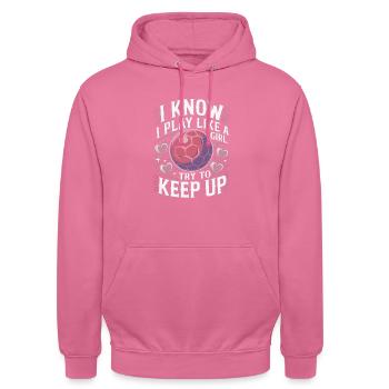 Handball Mädchen Frauen Spruch - Unisex Hoodie - Pink - Vorne - Alina (178cm) & Michal (187cm)