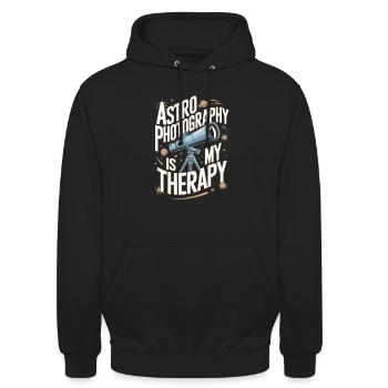 Astrofotografie Teleskop Astronomie - Unisex Hoodie - Schwarz - Vorne - Alina (178cm) & Michal (187cm)