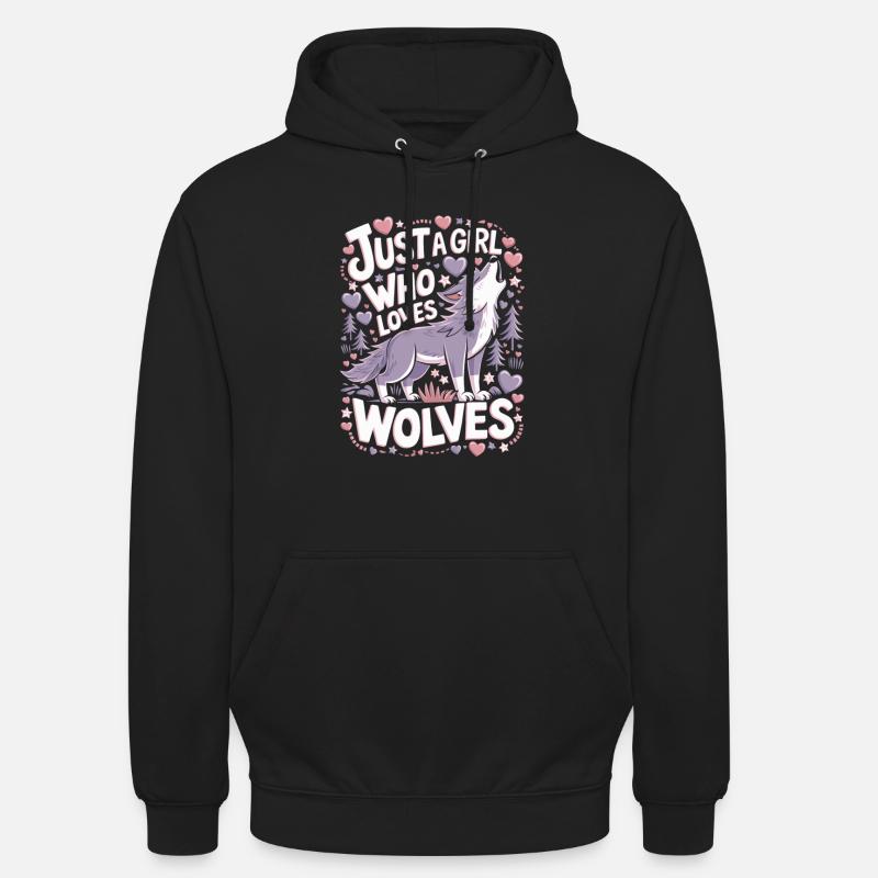 Wolf Mädchen Spruch - Unisex Hoodie - Schwarz