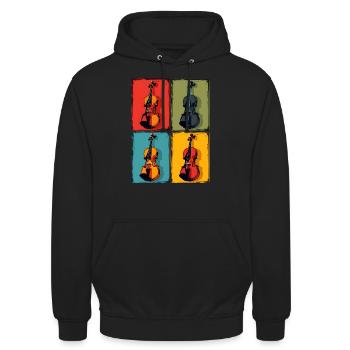 Bratsche Viola Bratschist Retro Kunst Art - Unisex Hoodie - Schwarz - Vorne - Alina (178cm) & Michal (187cm)