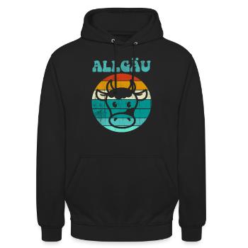 Allgäu Kuh - Unisex Hoodie - Schwarz - Vorne - Alina (178cm) & Michal (187cm)