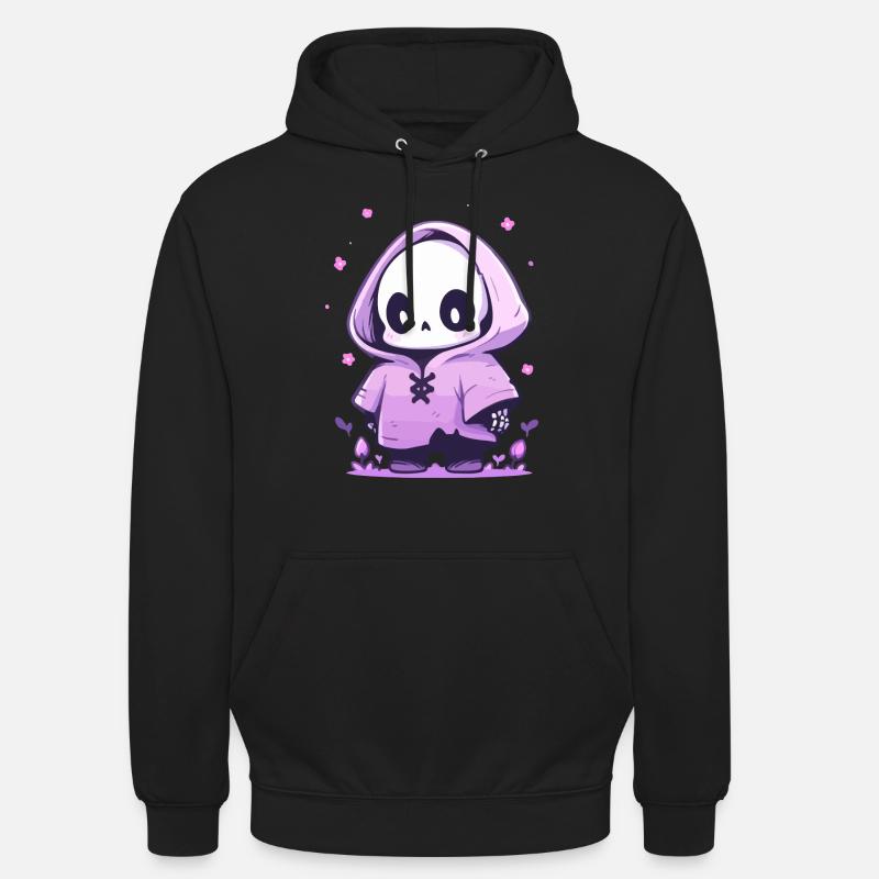 Squelette mignon d’Halloween - Design effrayant mignon - Sweat-shirt à capuche unisexe - noir